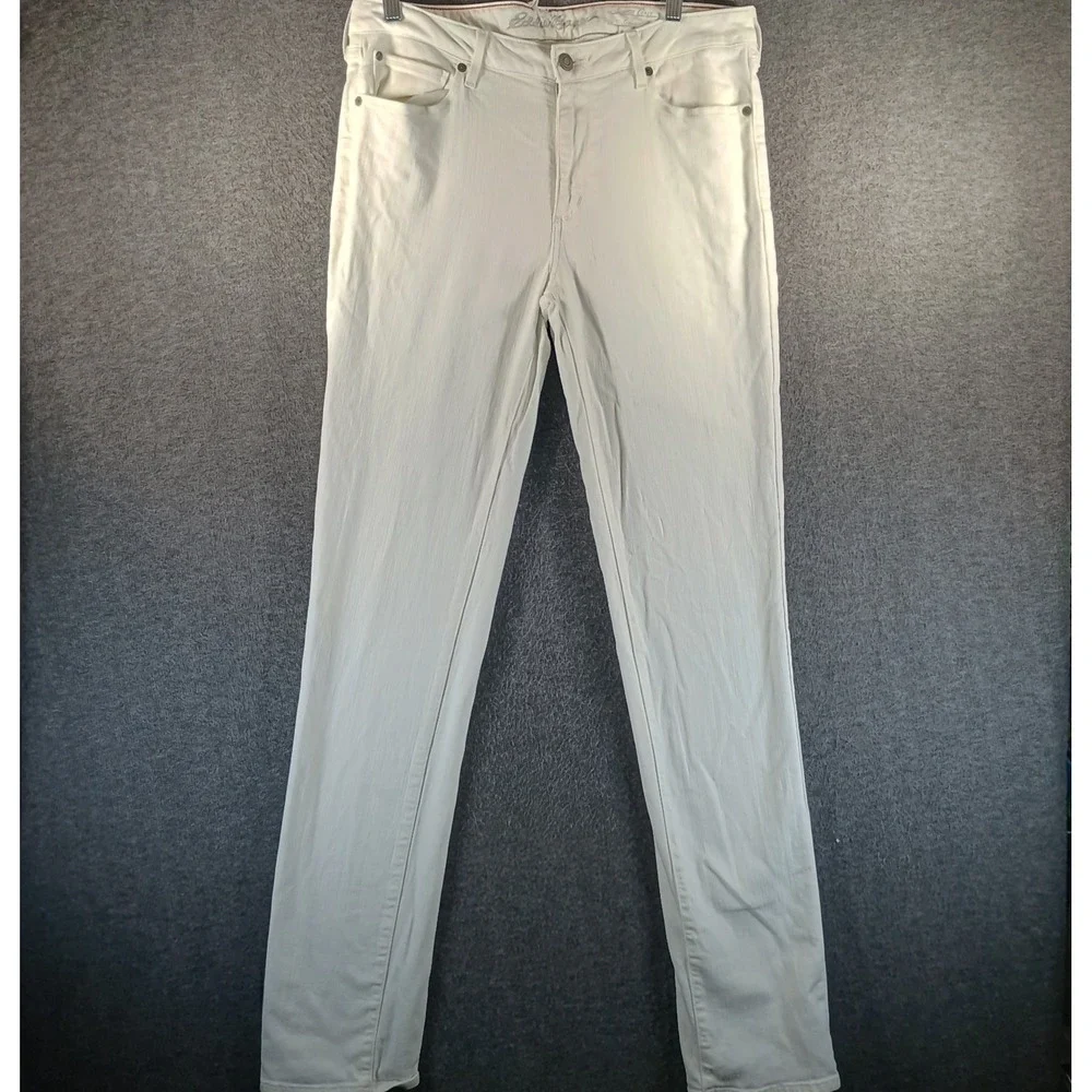 Eddie Bauer Slightly Curvy Straight Leg Jeans Womens 32x34 White